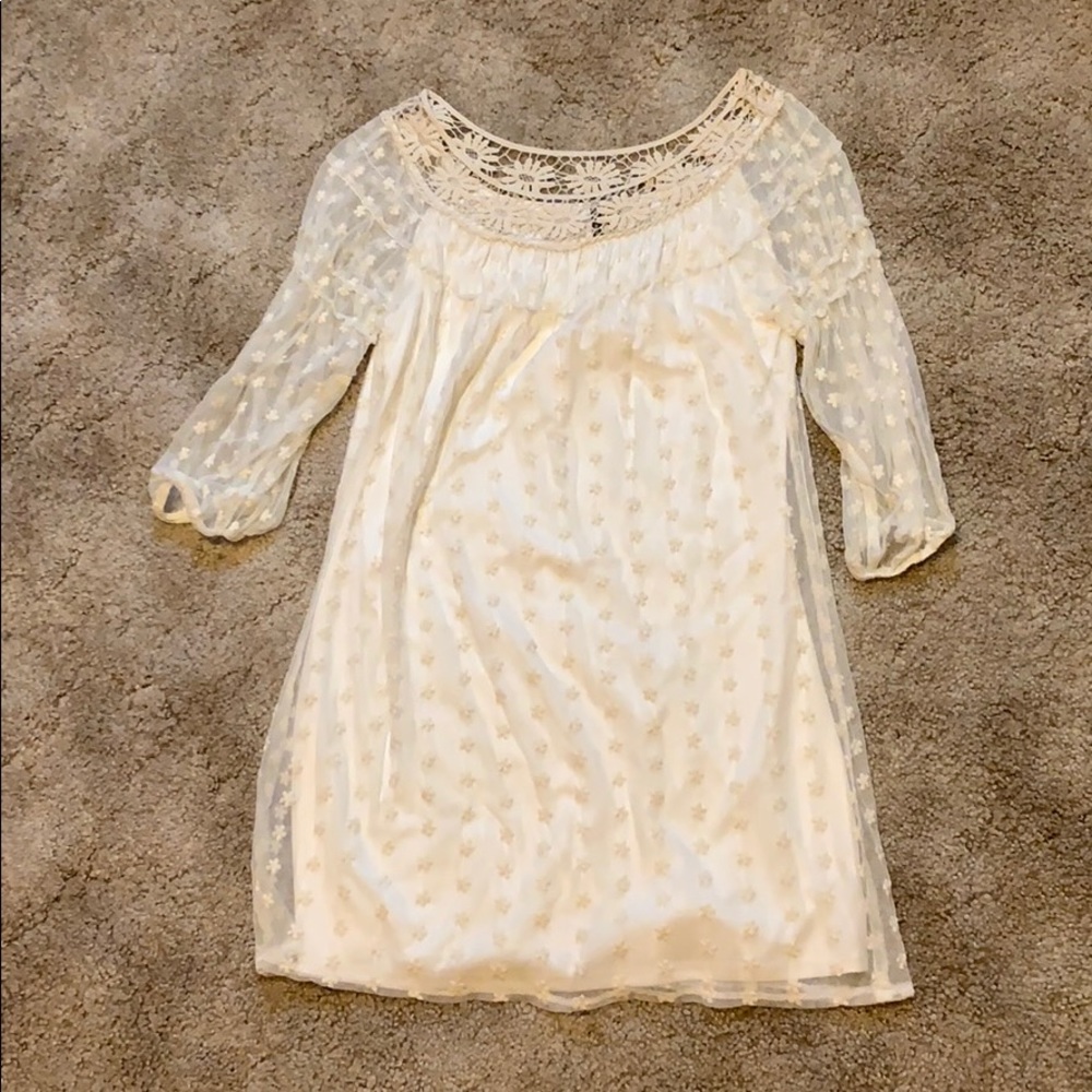 Ivory wash flowered dress